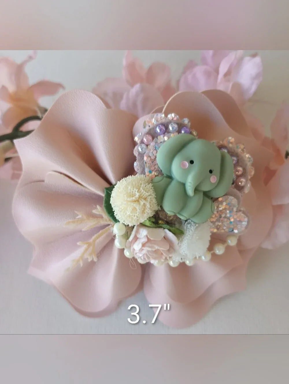 Handmade Elegant Pink Floral Hair Clip and Bow Set for Girls 🎀✨